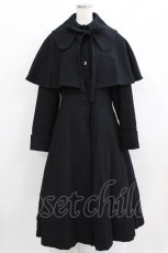 画像1: ATELIER BOZ / ケープ付ロングコート  ブラック H-26-03-09-1006-EL-CO-KB-ZH (1)