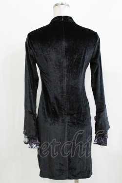 画像3: NieR Clothing / チャイナベロアワンピース F 黒 H-26-03-09-1056-PU-OP-AK-ZH