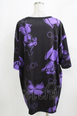 画像3: NieR Clothing / プリント半袖CUTSEW F 黒×紫 H-26-03-09-1059-PU-TO-AK-ZH