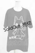 NieR Clothing / プリントCOTTON CUTSEW XL 黒 H-26-03-09-1063-PU-TO-AK-ZH