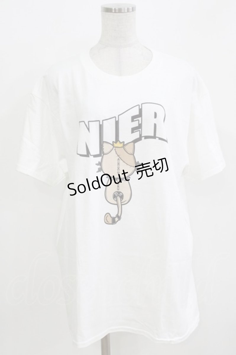 画像1: NieR Clothing / プリントCOTTON CUTSEW XL 白 H-26-03-09-1068-PU-TO-AK-ZH (1)