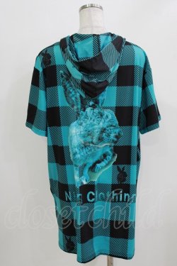 画像3: NieR Clothing / 総柄半袖プルパーカー F 緑×黒 H-26-03-09-1070-PU-TO-AK-ZH