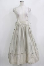 画像1: Jane Marple / アジャスターストラップドミトリースカート  ライトベージュストライプ H-26-03-09-1007-JM-SK-KB-ZH (1)