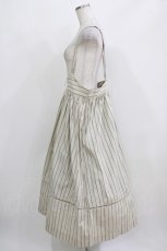 画像2: Jane Marple / アジャスターストラップドミトリースカート  ライトベージュストライプ H-26-03-09-1007-JM-SK-KB-ZH (2)
