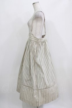 画像2: Jane Marple / アジャスターストラップドミトリースカート  ライトベージュストライプ H-26-03-09-1007-JM-SK-KB-ZH
