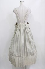 画像3: Jane Marple / アジャスターストラップドミトリースカート  ライトベージュストライプ H-26-03-09-1007-JM-SK-KB-ZH (3)