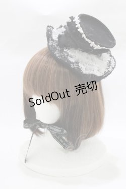 画像1: HN+nois / ミニハット  黒 H-26-03-09-1081-HN-AC-KB-ZH