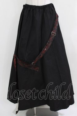 画像1: h.NAOTO / ダメージベルトロングスカート  ブラック H-26-03-09-1082-HN-SK-KB-ZH