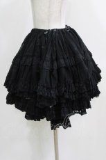 画像2: FRILL / レースフリルギャザースカート  ブラック H-26-03-09-1014-HN-SK-KB-ZH (2)