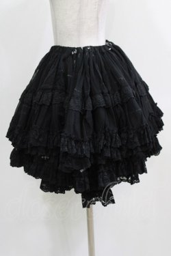 画像2: FRILL / レースフリルギャザースカート  ブラック H-26-03-09-1014-HN-SK-KB-ZH