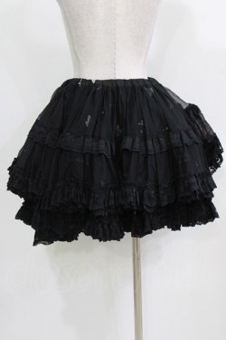 画像3: FRILL / レースフリルギャザースカート  ブラック H-26-03-09-1014-HN-SK-KB-ZH