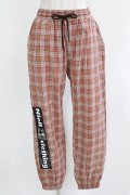 NieR Clothing / ロゴプリントチェックパンツ F 茶 H-26-03-09-1016-PU-PA-AK-ZH