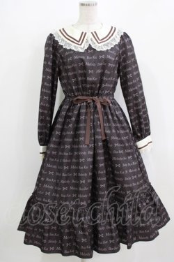 画像1: Melody BasKet / ロゴ＆リボンワンピース M ダークブラウン H-26-03-09-1003-LO-OP-KB-ZH