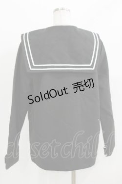 画像3: NieR Clothing / セーラー襟ボタンジャケット  黒 H-26-03-09-1024-PU-JA-AK-ZH