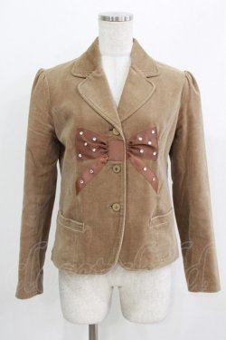 画像1: MILK / ビジューリボンジャケット  ブラウン H-26-03-09-1025-ML-JA-KB-ZH