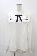 Amavel / Cherry Ribbonブラウス Free オフ H-26-03-09-066-CA-BL-NS-ZH