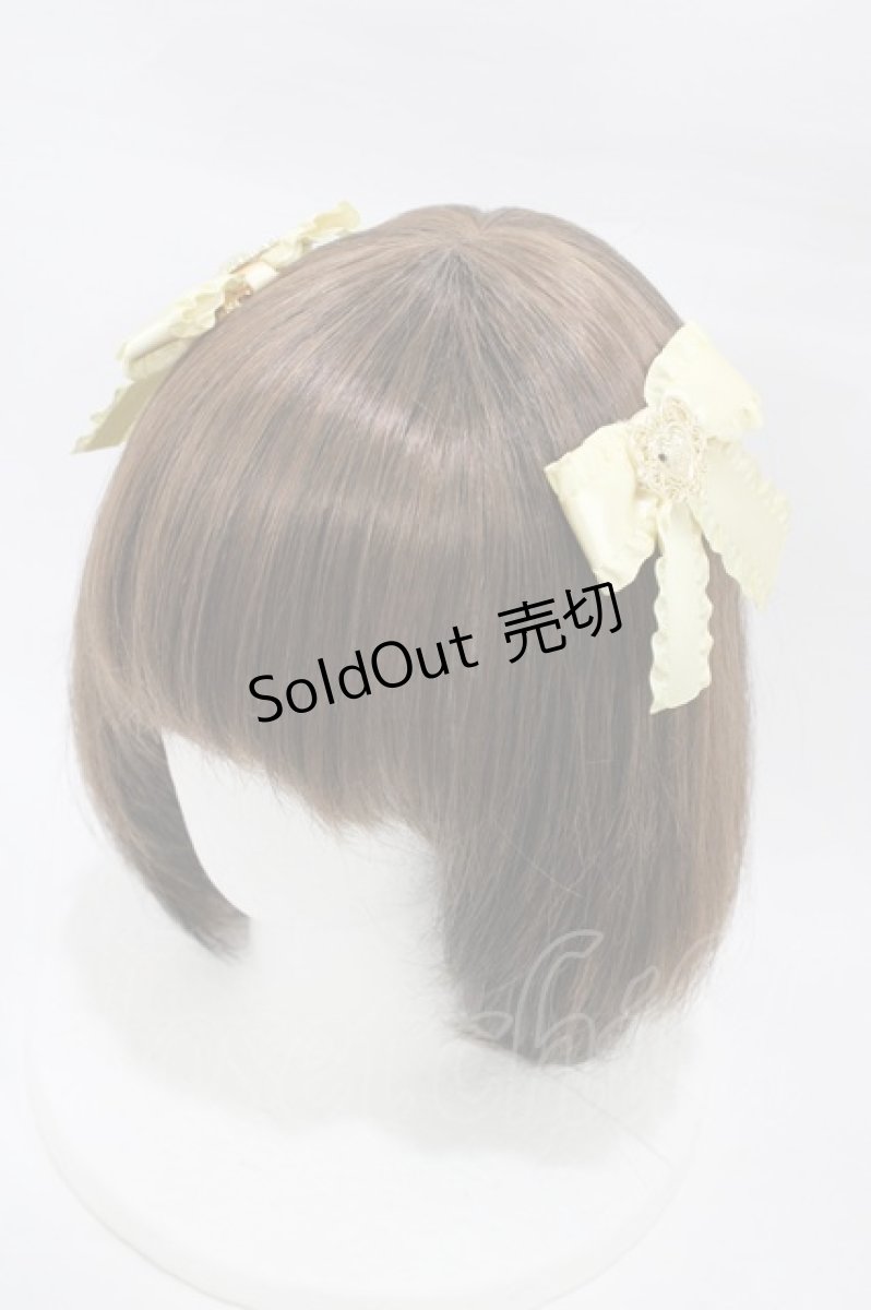 画像1: Amavel / ハートチャーム付フリルリボンクリップ  イエロー H-26-03-09-009-CA-AC-NS-ZH (1)