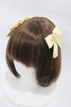 画像1: Amavel / ハートチャーム付フリルリボンクリップ  イエロー H-26-03-09-009-CA-AC-NS-ZH