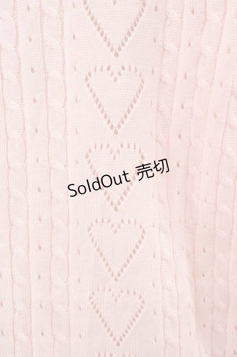 画像3: Amavel / ハート透かし編みロングカーディガン Free ピンク H-26-03-09-068-CA-TO-NS-ZH (3)