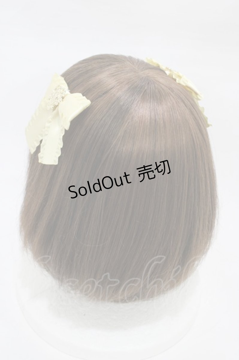 画像2: Amavel / ハートチャーム付フリルリボンクリップ  イエロー H-26-03-09-009-CA-AC-NS-ZH (2)