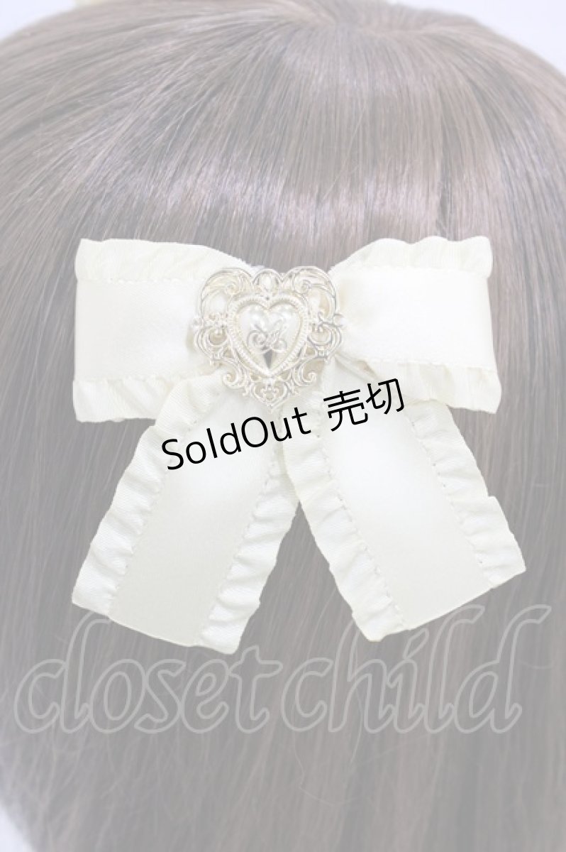 画像3: Amavel / ハートチャーム付フリルリボンクリップ  イエロー H-26-03-09-009-CA-AC-NS-ZH (3)