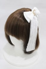 画像1: Princess Melody / パールハートレースおりぼんクリップ  オフ H-26-03-09-014-EL-AC-NS-ZH (1)