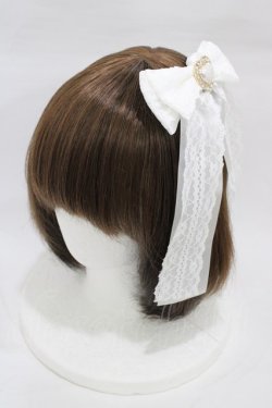 画像1: Princess Melody / パールハートレースおりぼんクリップ  オフ H-26-03-09-014-EL-AC-NS-ZH