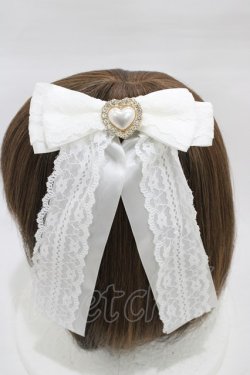 画像2: Princess Melody / パールハートレースおりぼんクリップ  オフ H-26-03-09-014-EL-AC-NS-ZH