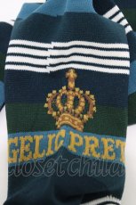 画像2: Angelic Pretty / Crownボーダーオーバーニー  グリーン H-26-03-09-036-AP-ZA-NS-ZH (2)