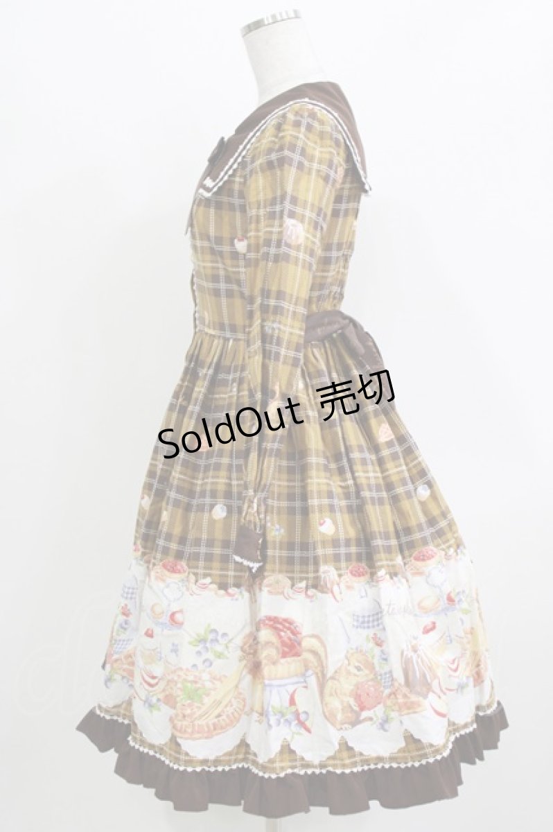 画像2: metamorphose / もりのパティシエ長袖ワンピース Free ブラウン H-26-03-10-1003-ME-OP-NS-ZH (2)
