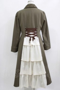 画像3: axes femme / バッスル風ロングコート M カーキ H-26-03-10-1028-AX-CO-NS-ZH