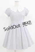 Ank Rouge / レース襟ストライプワンピース M ネイビー H-26-03-10-1029-CA-OP-NS-ZH