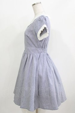 画像2: Ank Rouge / レース襟ストライプワンピース M ネイビー H-26-03-10-1029-CA-OP-NS-ZH