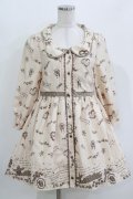 Ank Rouge / 天使プリントワンピース M ベージュ H-26-03-10-1030-CA-OP-NS-ZH
