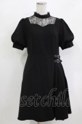 EAT ME / レースコンビアシンメトリーワンピース M ブラック H-26-03-10-1034-LO-OP-NS-ZH