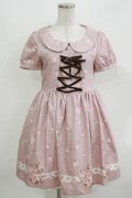Ank Rouge / ローズブーケプリントワンピース M ピンク H-26-03-10-1036-CA-OP-NS-ZH