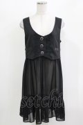 axes femme POETIQUE / シフォンドッキングベスト M ブラック H-26-03-10-1040-AX-TO-NS-ZH