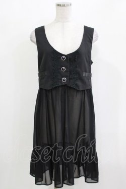 画像1: axes femme POETIQUE / シフォンドッキングベスト M ブラック H-26-03-10-1040-AX-TO-NS-ZH