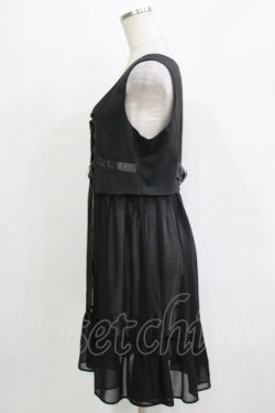 画像2: axes femme POETIQUE / シフォンドッキングベスト M ブラック H-26-03-10-1040-AX-TO-NS-ZH