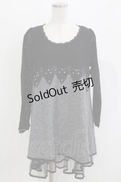 画像1: axes femme / レース切り替えワンピース M ブラック H-26-03-10-1042-AX-OP-NS-ZH