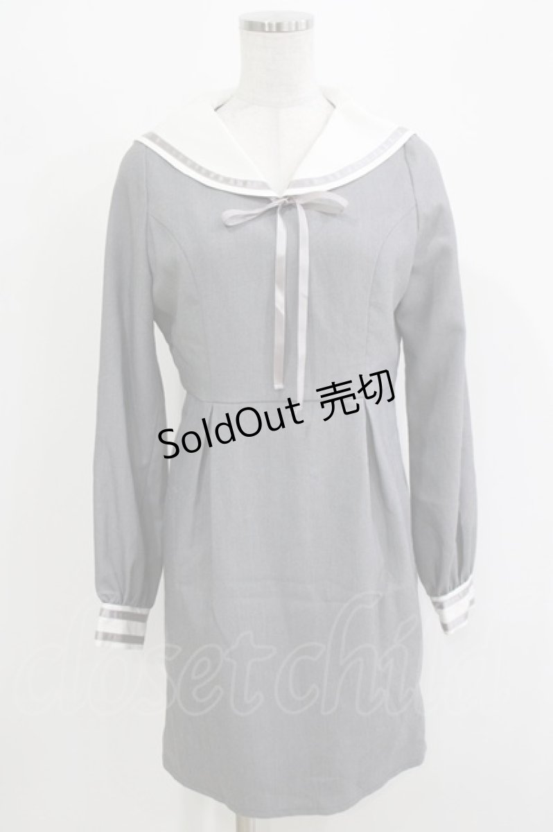 画像1: Ank Rouge / セーラーワンピース M グレー H-26-03-10-1047-CA-OP-NS-ZH (1)