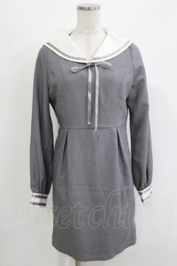 画像1: Ank Rouge / セーラーワンピース M グレー H-26-03-10-1047-CA-OP-NS-ZH