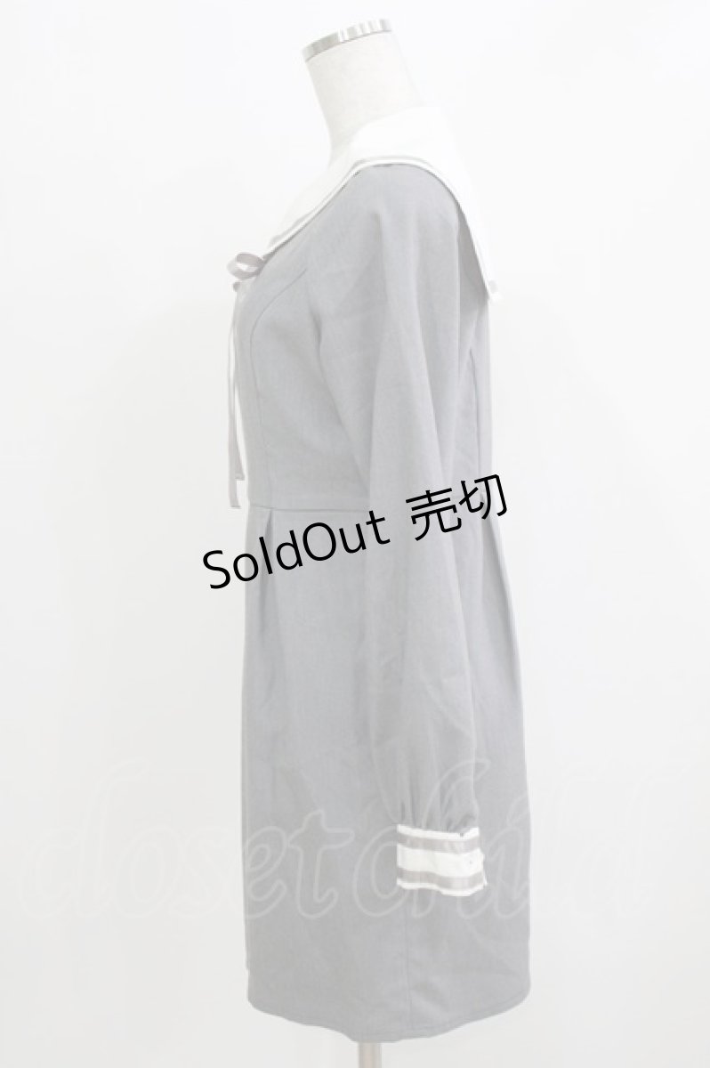 画像2: Ank Rouge / セーラーワンピース M グレー H-26-03-10-1047-CA-OP-NS-ZH (2)