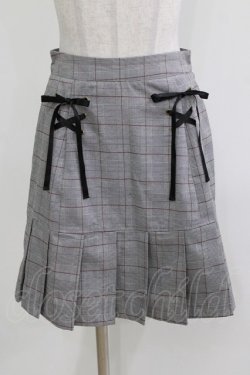 画像1: Ank Rouge / スピンドルチェックスカート M グレー H-26-03-10-1049-CA-SK-NS-ZH