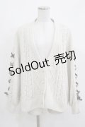 axes femme / レースアップ袖ニットカーディガン M 生成り H-26-03-10-1050-AX-TO-NS-ZH