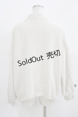 画像3: axes femme / レースアップ袖ニットカーディガン M 生成り H-26-03-10-1050-AX-TO-NS-ZH