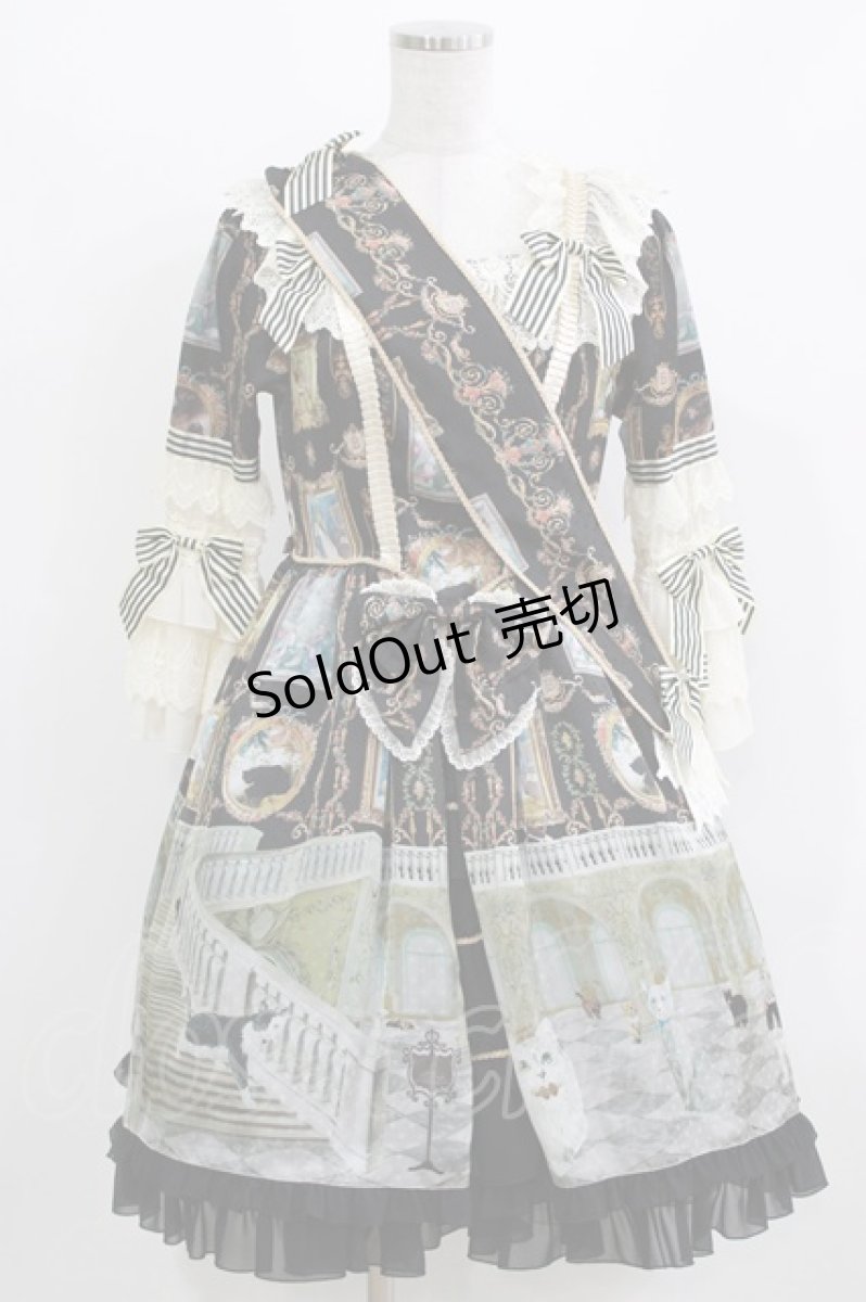 画像1: BABY,THE STARS SHINE BRIGHT / Mon Chouchou Hermitage柄ワンピース Free ブラック H-26-03-10-1005-BA-OP-NS-ZH (1)