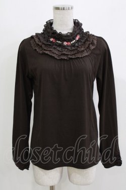 画像1: axes femme / プチローズカットソー M ブラウン H-26-03-10-1056-AX-TO-NS-ZH