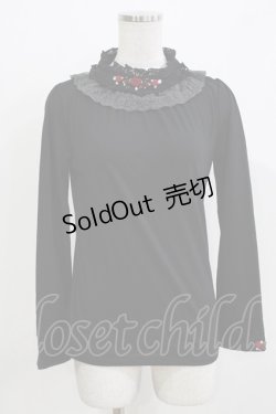 画像1: axes femme / プチローズカットソー M ブラック H-26-03-10-1057-AX-TO-NS-ZH