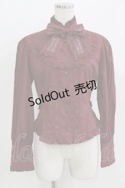 画像1: Innocent World / サテンフリルリボンブラウス M ボルドー H-26-03-10-1059-IW-BL-NS-ZH